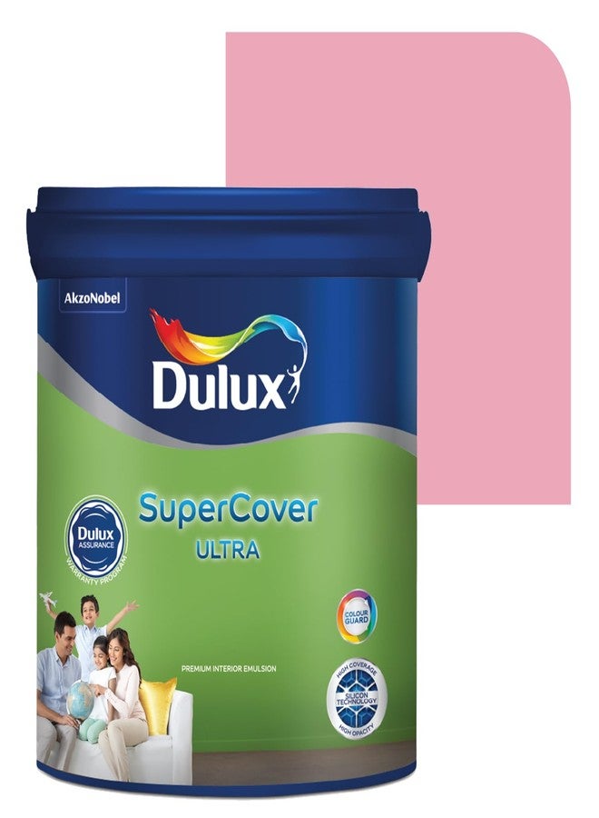 ديولكس دهان دولوكس سوبر كوفر ألترا - دهان داخلي فاخر للجدران والأسقف | لمسة نهائية ناعمة غير لامعة | دهان متين يدوم طويلاً مع تغطية إضافية، وردي (1 لتر، وردي فاتح، ضمان 4 سنوات) - Image 1